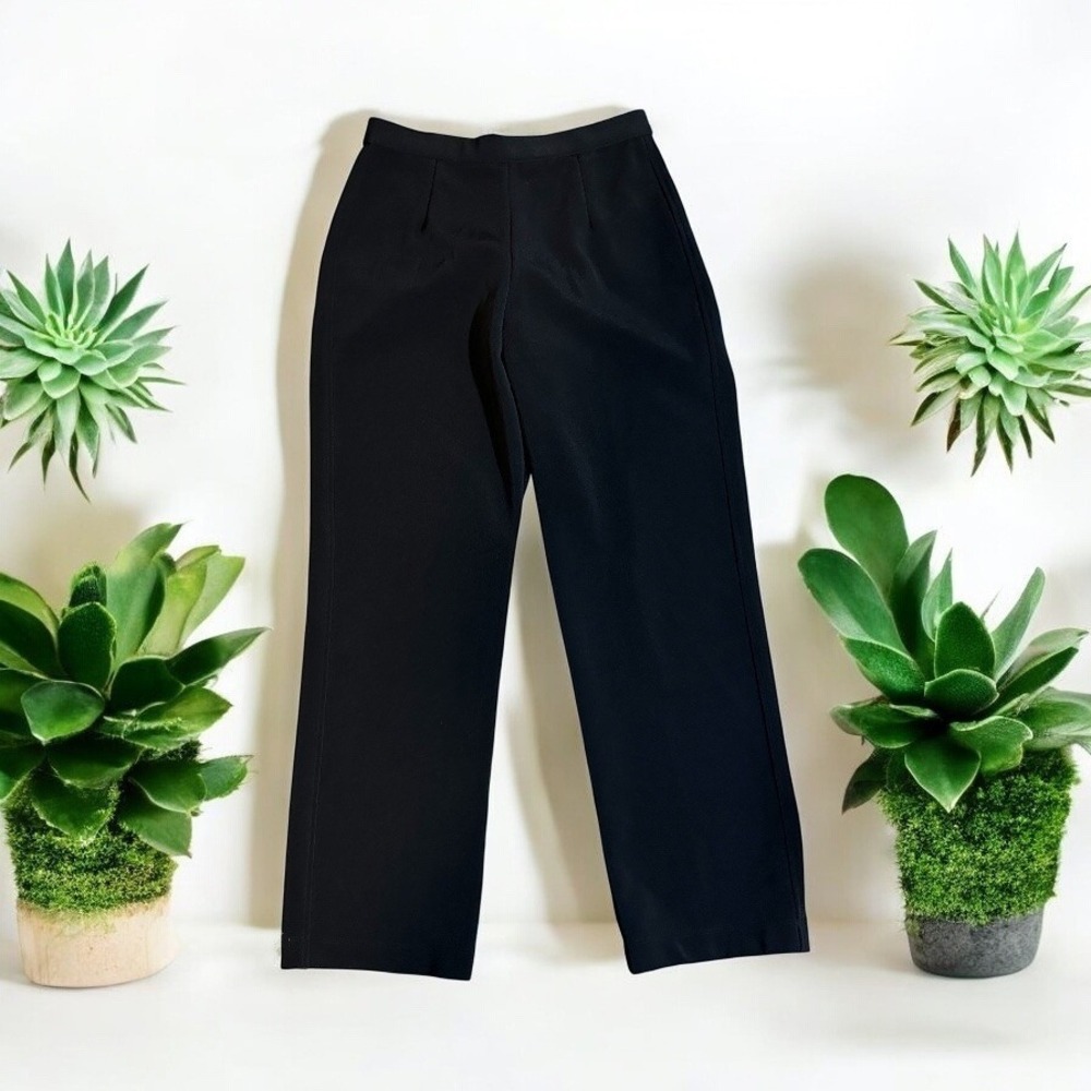 Chico's‎ Design Pants Black M Women High Rise Straight Leg Classic Professional